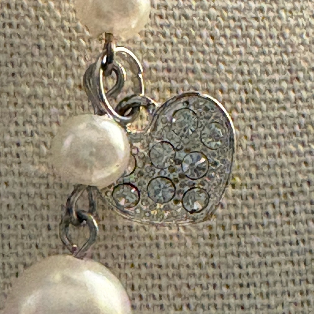Upcycled Handmade Pearl Charm Necklace - Picture 4 of 7